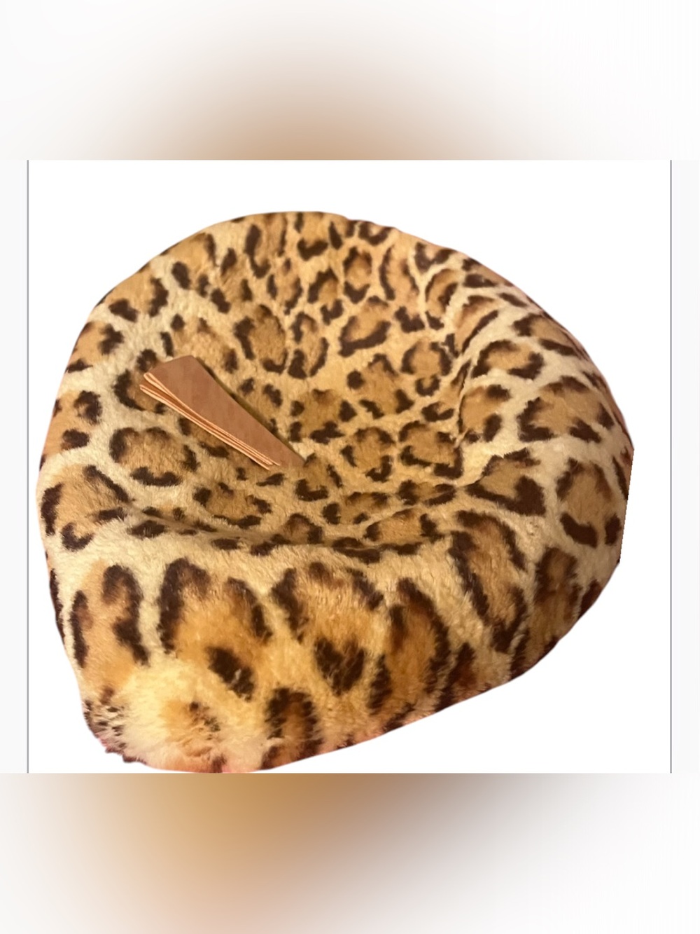 Vintage 1950s Leopard Print Faux Fur Beret - Brown